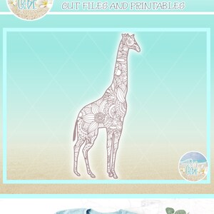 Giraffe Mandala Zentangle SVG Files for Cricut Silhouette - Dxf Eps Pdf Png Included