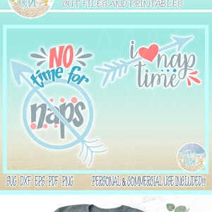 Geen tijd voor dutjes I Love Nap Time quote SVG-bestanden voor Cricut Silhouette - dxf eps pdf png inbegrepen