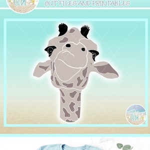 Cute Giraffe Face SVG Files for Cricut Silhouette - Dxf Eps Pdf Png Included Zoo Animal Funny Face