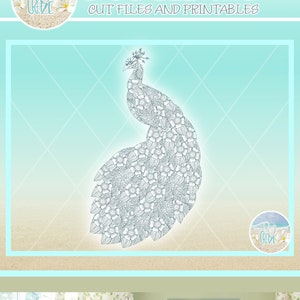 Beautiful Peacock Mandala Zentangle SVG Files for Cricut Silhouette - Dxf Eps Pdf Png Included