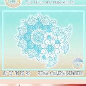 Hand Drawn Mandala Zentangle SVG Files for Cricut Silhouette - Dxf Eps Pdf Png Included
