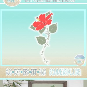 You Are My Sunshine Hibiscus SVG Files for Cricut Silhouette - Dxf Eps Pdf Png Included