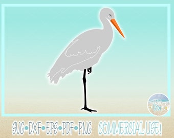 Stork SVG Files for Cricut Silhouette - Dxf Eps Pdf Png Included