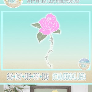 You Are My Sunshine Rose SVG Files for Cricut Silhouette - Dxf Eps Pdf Png Included