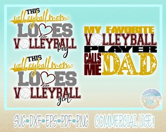 Proud Volleyball Mom and Dad Favorite Player SVG Files for Cricut Silhouette - Dxf Eps Pdf Png Included
