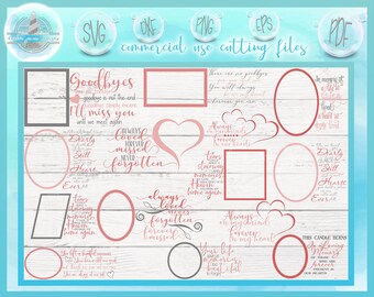 In Loving Memory Memorial Quote Bundle SVG Files For Cricut Silhouette In Sympathy Condolences Loss of Loved One - Dxf Eps Png Pdf Included