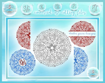 Hand Drawn Stars Mandala SVG Files for Cricut Silhouette - Dxf Eps Pdf Png Included