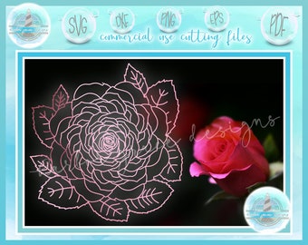 Rose Mandala SVG Files for Cricut Silhouette - Dxf Eps Pdf Png Included