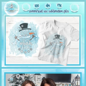 Snowman PNG | Eight Is Snow Much Fun Snowman Quote | Kids Sublimation Printable Designs 300 dpi PNG Instant Download Clipart - DTG Printing