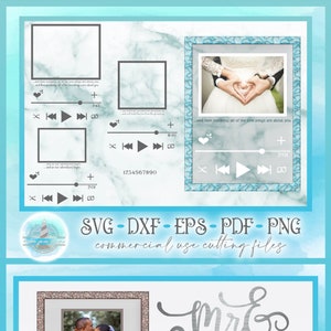 Marco del reproductor de música con archivos SVG de cotización para Cricut Silhouette - Dxf Eps Pdf Png incluido - Conjunto de números incluidos
