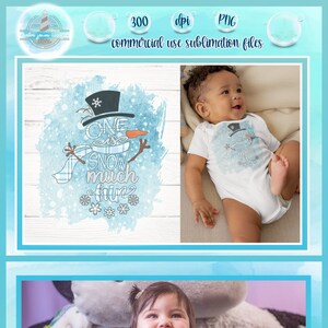 Snowman PNG | One Is Snow Much Fun Snowman Quote | Kids Sublimation Printable Designs 300 dpi PNG Instant Download Clipart - DTG Printing