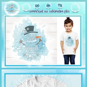 Snowman PNG | Three Is Snow Much Fun Snowman Quote | Kids Sublimation Printable Designs 300 dpi PNG Instant Download Clipart - DTG Printing
