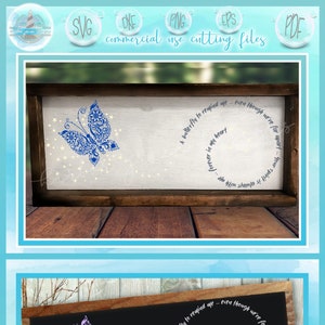 Schmetterling, um mich zu erinnern Gedenkzitat Mandala Zentangle SVG-Dateien für Cricut Silhouette - Dxf Eps Pdf Png enthalten