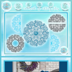 Hand Drawn Flower Floral Leaves Swirls Mandala SVG Files for Cricut Silhouette - Dxf Eps Pdf Png Included