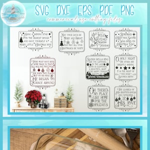 Weihnachtsliedtext Zitat Zeichen Wandtattoo Bundle SVG-Dateien für Cricut Silhouette Dxf Eps Pdf Png enthalten - Weihnachtsschild, Leinwand, Shirt