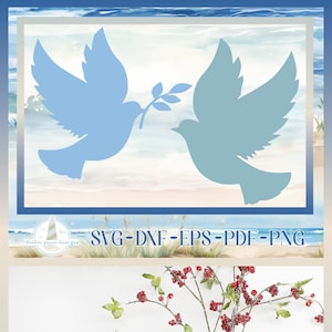 Colomba SVG, Silhouette Uccello della Pace SVG, File di taglio decalcomania in vinile, File SVG per Cricut Silhouette Glowforge, ecc.