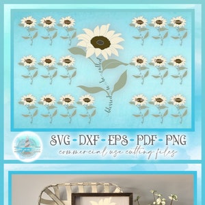 Sonnenblume mit gesegneter Mutter Mum Großmutter Tante Zitat Bundle SVG-Dateien für Cricut Silhouette - Dxf Eps Pdf Png enthalten - Blume SVG