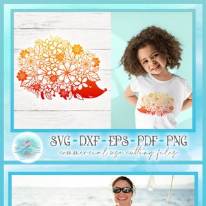 Arquivos SVG de mandala floral ouriço para Cricut Dxf Eps Pdf Png incluídos MAIS sublimação para impressão | Flor de porco-espinho SVG