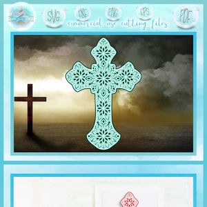 3D Cross Mandala SVG | Christian Religious Layered SVG Files for Cricut | Cross Mandala 3D | 3D Cross Svg Layered | 3D Cross Cut File