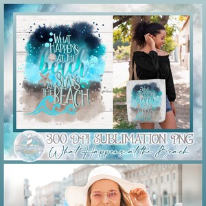 What Happens At The Beach Quote Sublimation - 300 dpi PNG | Clipart Printable | T-Shirt Design | Sublimation | DTG Printing