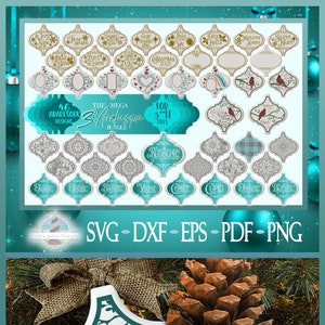 MEGA BUNDLE! 3&quot;H Arabesque Tile Christmas Ornament - SVG Files for Cricut Silhouette Dxf Eps Pdf Png - 46 designs included Home Depot Tiles