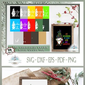 3D Weihnachtszwerg SVG, mehrschichtiges Schattenbox-Design, perfekt für DIY Weihnachtsdekor, Weihnachtsgeschenkidee, mehrschichtiges SVG-Design