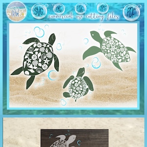 Seashell Turtle Family SVG Files for Cricut Silhouette - Dxf Eps Pdf Png Included