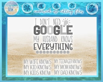 I Don't Need Google Funny Saying Quote SVG Files for Cricut Silhouette - Dxf Eps Pdf Png Included