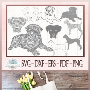 Cane Corso Dog Breed Mandala Zentangle Mini Bundle SVG Files for Cricut Silhouette - Dxf Eps Pdf Png Included