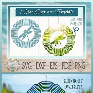 Dragonfly Wind Spinner Template - Windspinner SVG - Hanging Wind Spinners for Outdoors - SVG files for Cricut - Template ONLY