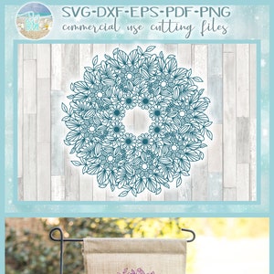 Handgetekende bloem bloemen bladeren Mandala Zentangle SVG-bestanden voor Cricut Silhouette - dxf eps pdf png inbegrepen