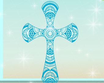 Download Mandala cross svg | Etsy