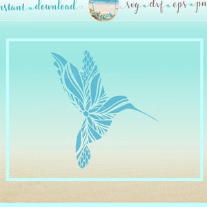 Colibrí Mandala Zentangle Archivos SVG para Cricut Silhouette - Dxf Eps Pdf Png Incluido