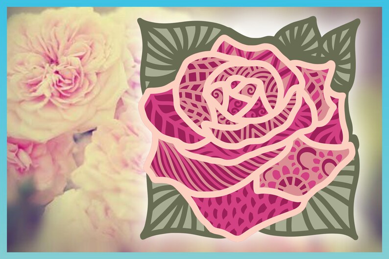 Download 3D Layered Design Rose Mandala SVG file Multi Layered | Etsy