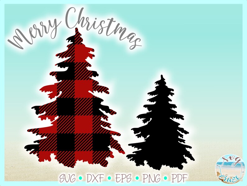 Merry Christmas Tree Buffalo Plaid SVG Files for Cricut Silhouette ...