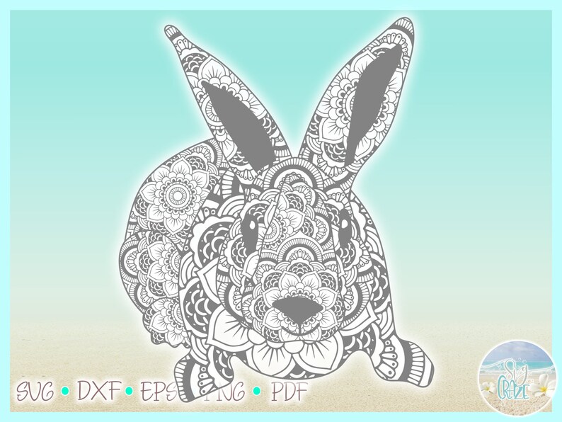 Download Dxf Eps Pdf Png Included Easter Bunny Mandala Zentangle Svg Files For Cricut Silhouette Digital Drawing Illustration Shantived Com