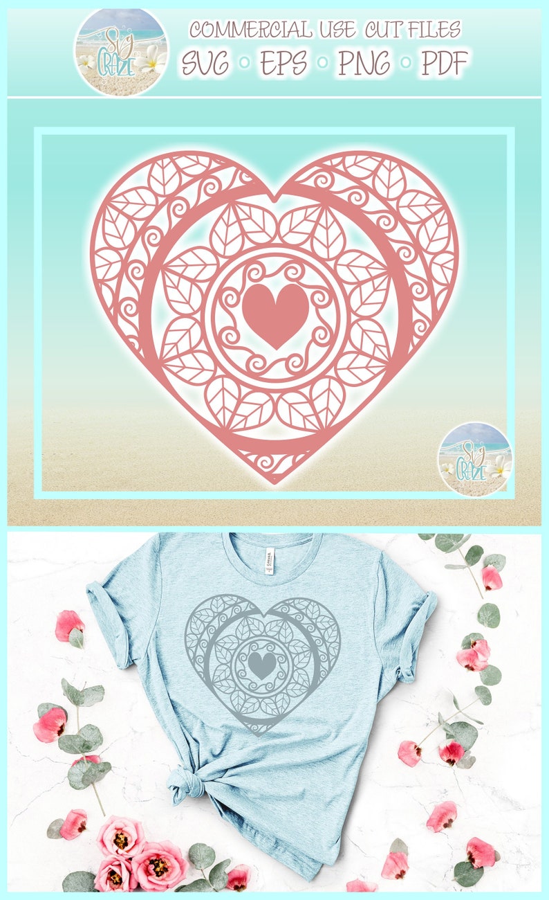 Free Free 97 Heart Mandala Cricut SVG PNG EPS DXF File