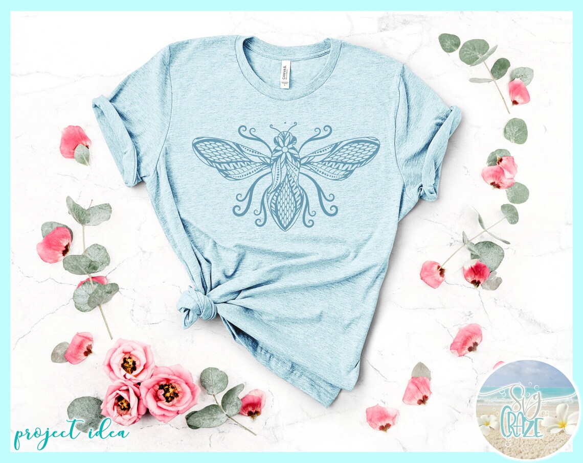 Download Beautiful Bumble Bee Mandala Zentangle SVG Files for Cricut | Etsy