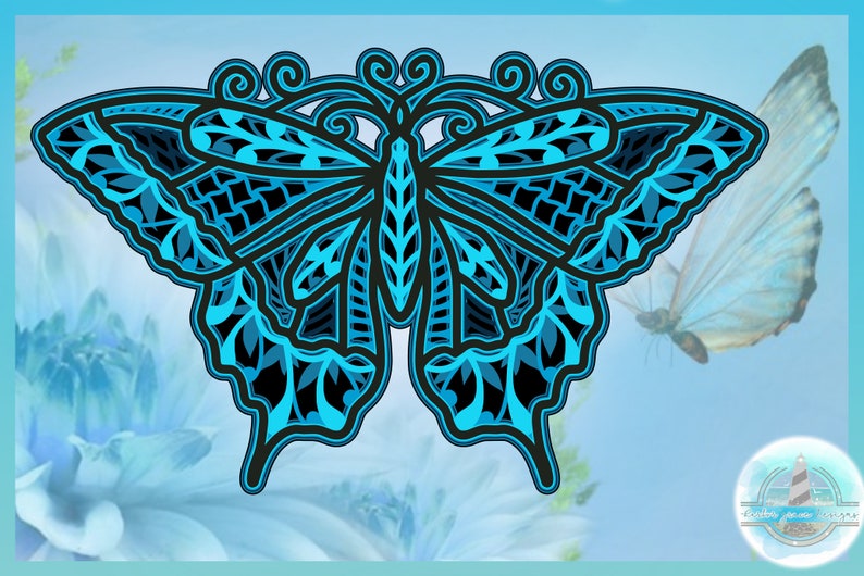 Download 3D Layered Design Butterfly Mandala SVG file Multi Layered ...