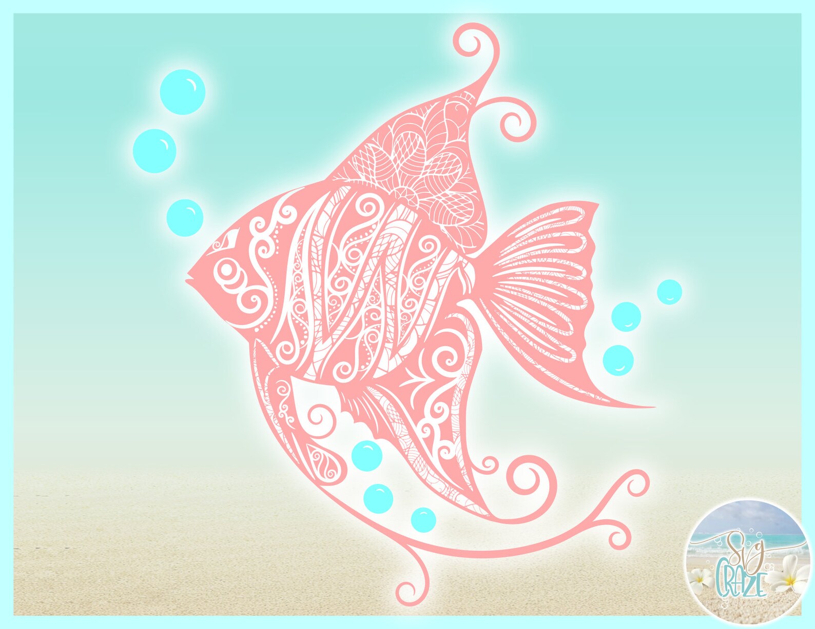 Download Angel Fish Mandala Zentangle SVG Files for Cricut ...