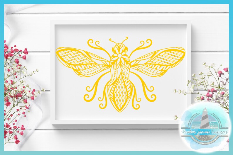Download Bumble Bee Mandala Zentangle SVG Files for Cricut ...
