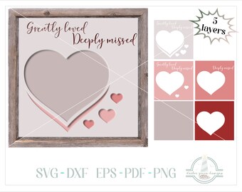 3D Memorial Picture Frame SVG - Greatly Loved Deeply Missed SVG Files for Cricut Silhouette - Layered Shadowbox SVG