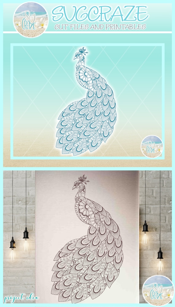 Download Peacock Mandala Zentangle Svg Files For Cricut Silhouette Etsy