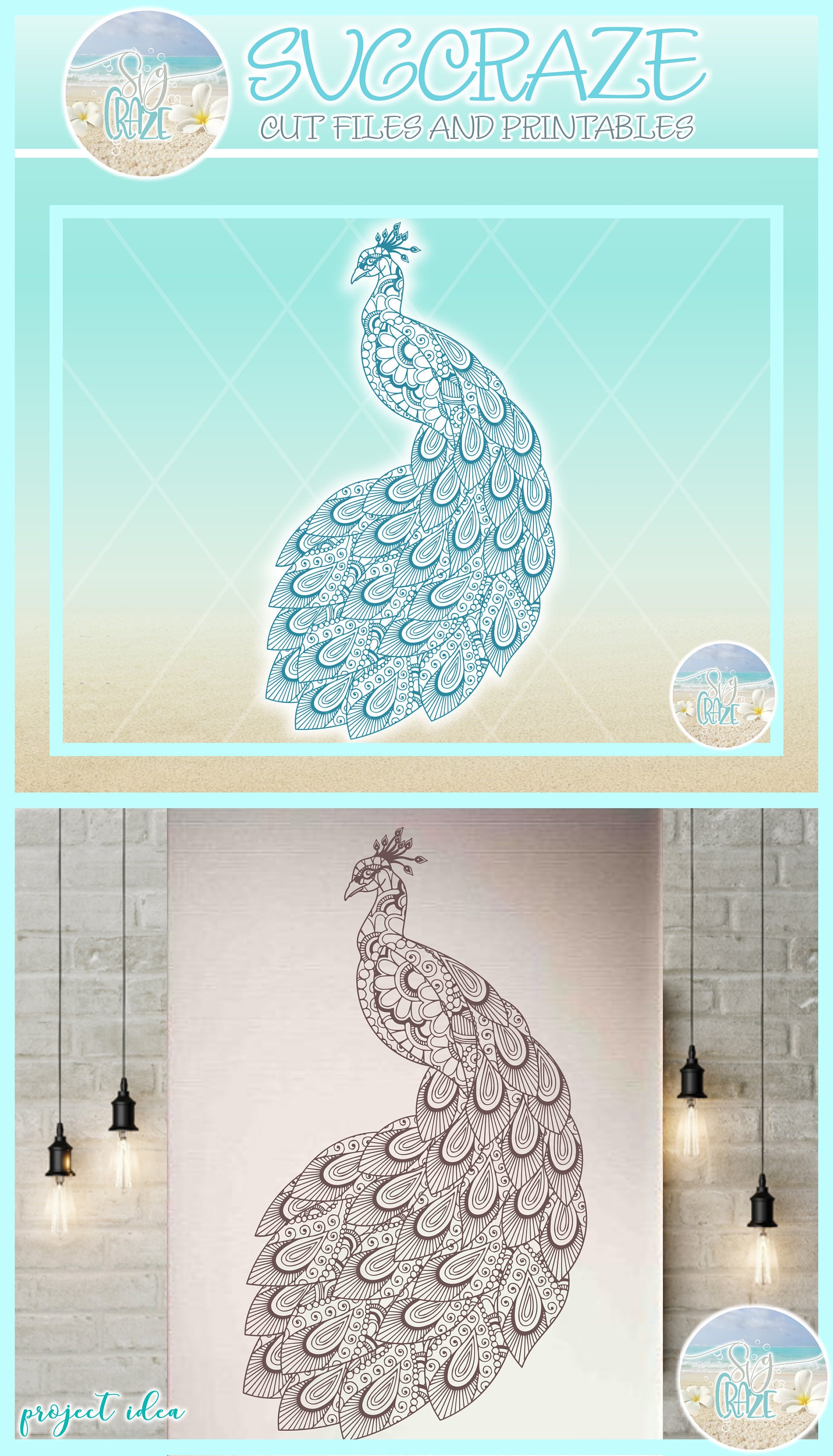 Download Peacock Mandala Zentangle Svg Dxf Eps Png Pdf Files For ...