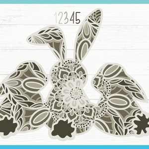 3D Easter Bunny Trio Mandala SVG File | Multi Layered Mandala SVG Files ...