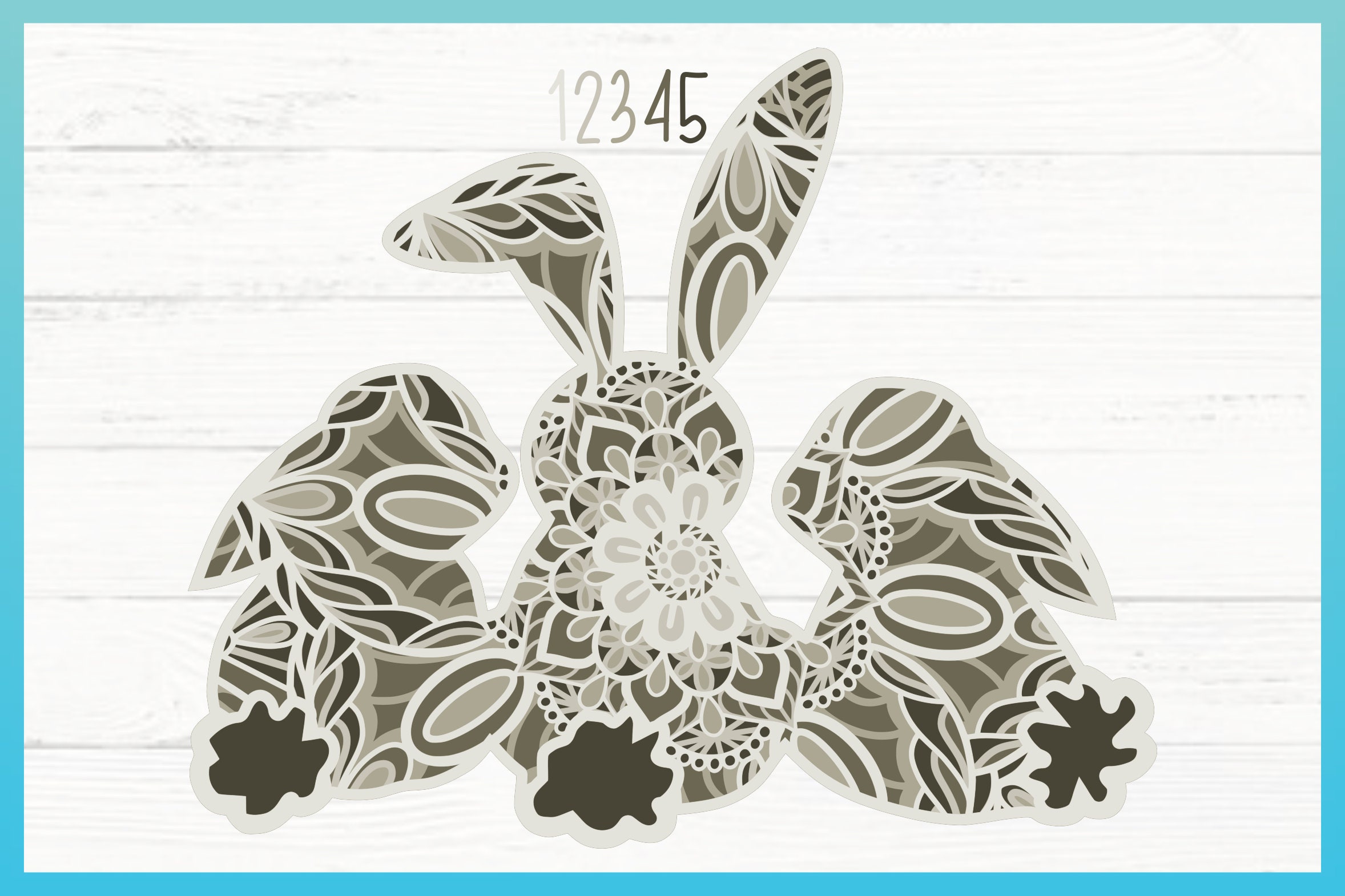 3D Easter Bunny Trio Mandala SVG File | Multi Layered Mandala SVG Files ...