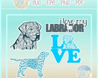 Labrador Mandala Zentangle Bundle SVG Files for Cricut Silhouette - Dxf Eps Pdf Png Included