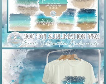 Beach Background for Sublimation Bundle - Summer Sublimation Designs - Printable Clipart PNG - 300 dpi png for sublimation printing
