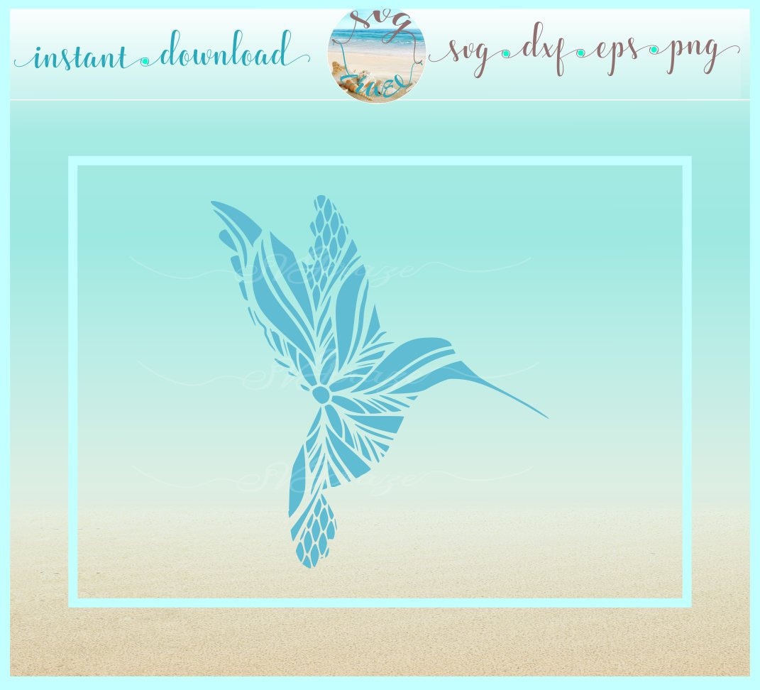 Download Hummingbird Mandala Zentangle SVG Dxf Eps Png Files for | Etsy