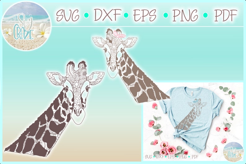 Download Giraffe with Bow Mandala SVG Files for Cricut Silhouette ...